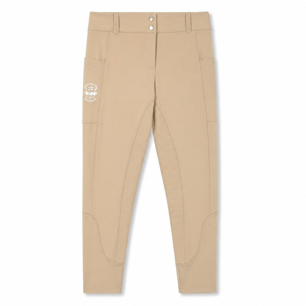 Free Ride Equestrian USHJA Women's Riding Breeches Pants Sz L Full Seat Khaki